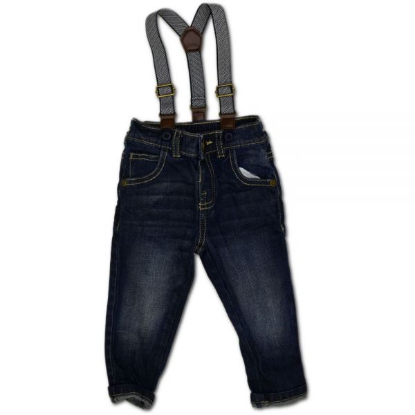 Modré jeans se šráky F & F, vel. 74