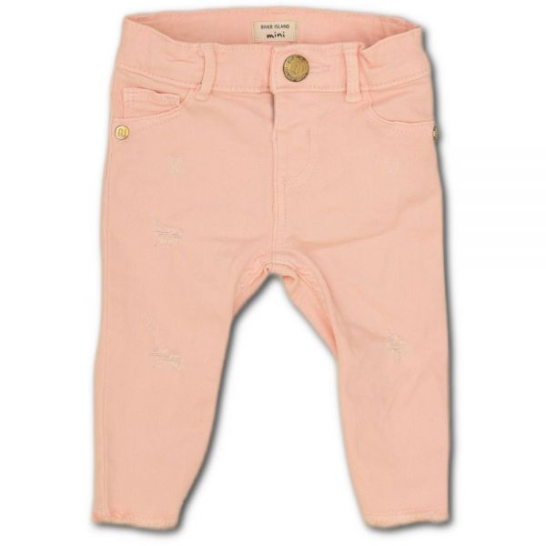 Růžové jeans s prošoupáním RIVER ISLAND, vel. 62