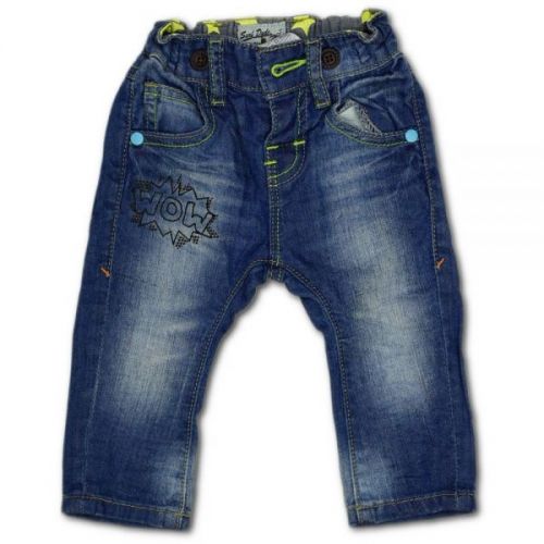 Modré jeans kalhoty s potiskem Next, vel. 68