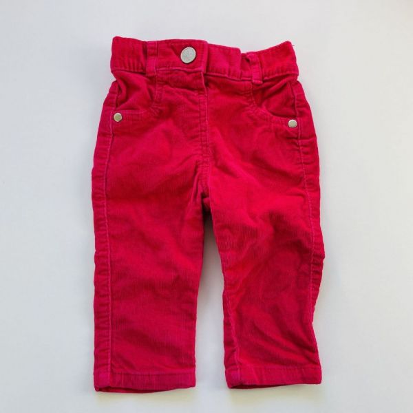 Růžové manšestrové kalhoty George, vel. 74