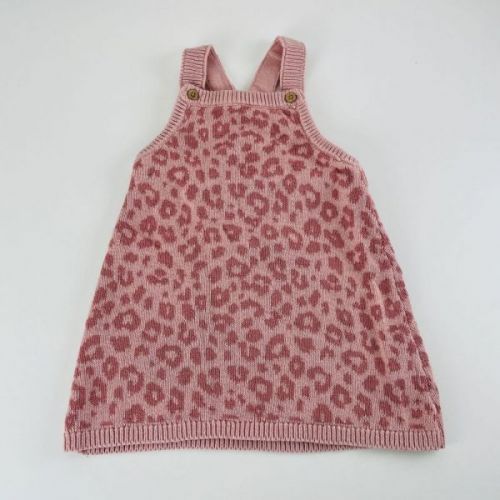 Růžové úpletové šaty F & F, vel. 86