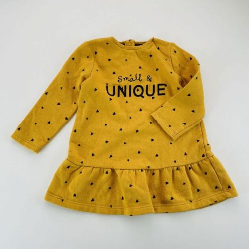 Žluté mikinové šaty F & F, vel. 74