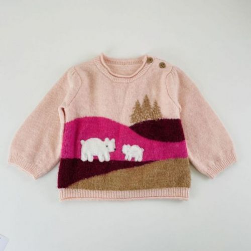 Růžový svetr s medvídky Nutmeg, vel. 68